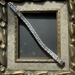 New Years Eve BLING….crystal/sterling VTG tennis bracelet